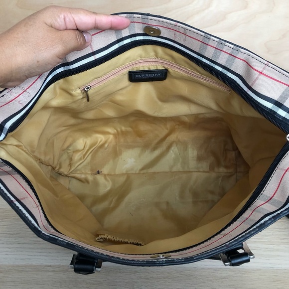 Burberry London Canvas Tote Bag 16inX12.5in - Picture 7 of 14